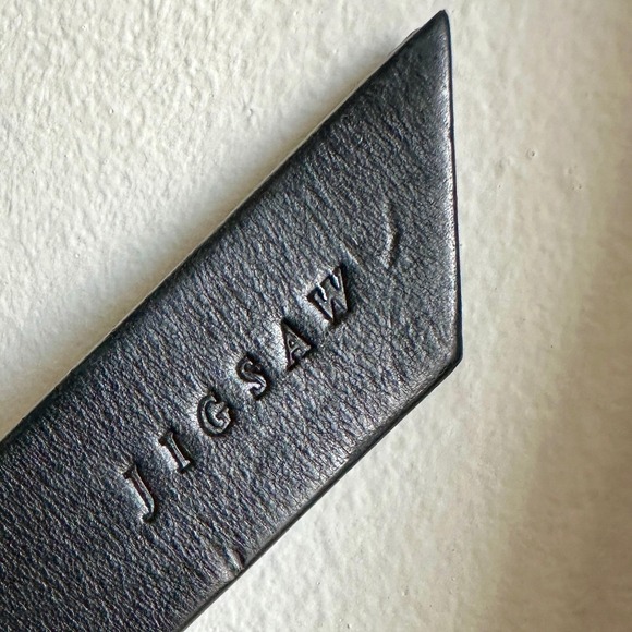 Jigsaw Shoulder Bag Womens Black Leather Adjustable Strap Minimalist Purse Tote - Picture 8 of 9